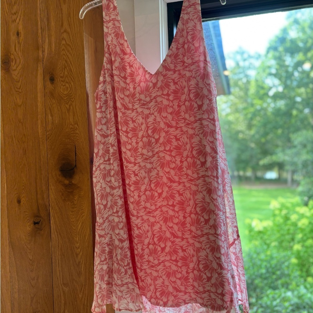 CHARLES HENRY Floral Tank Dress - Pink Shadow Petals Floral Sleeveless Dress XL - Picture 2 of 7